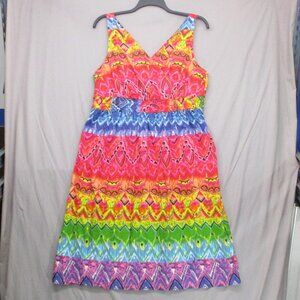 Avanue Vibrant Colorful Tank 100% Cotton Dress Pink Women Size  18/20